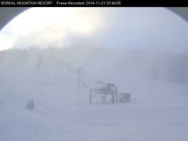 Boreal is open right now. Photo at 7:45am today, November 21st, 2014.