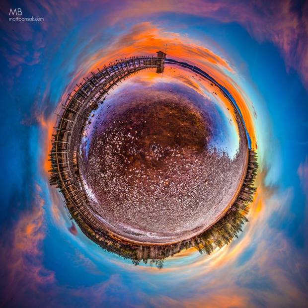 800 megapixel little planet from Commons Beach