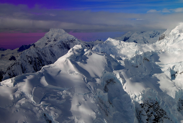 Mt. Foraker in the Alaska Range from the air.  photo:  summit post
