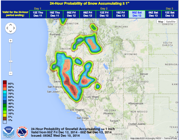 Big snow forecasted by Saturday in Lake Tahoe and the Sierra Nevada.
