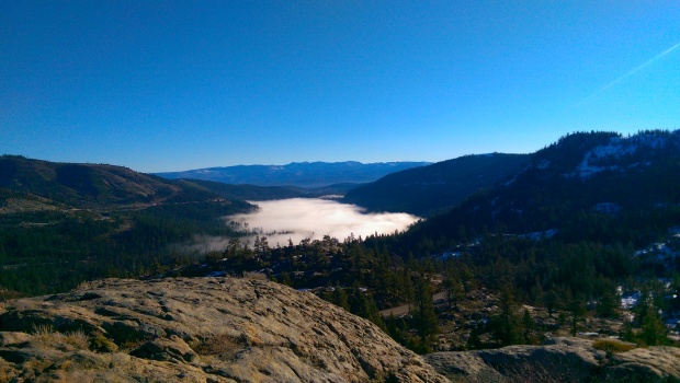 Cloud Covered Donner Lake in the Morning