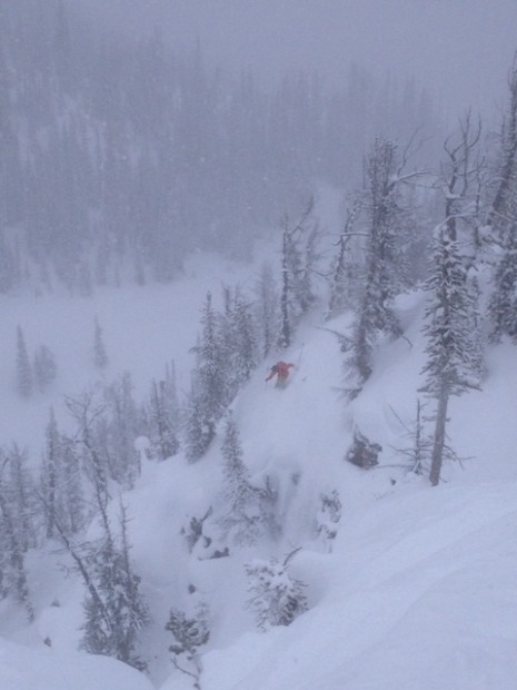 North End Trees on CPR ridge. Lucas Wachs getting shacked.