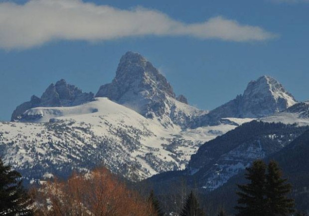 View of the Grand Teton from Grand Targhee, WY on February 22nd, 2015.  photo:  grand targhee
