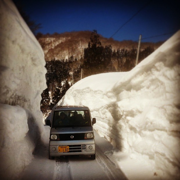 Big snow, small car. Japan in January. photo: mattias weichelbaumer