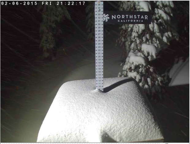 Northstar ski resort with 11 inches of snow around midnight last night
