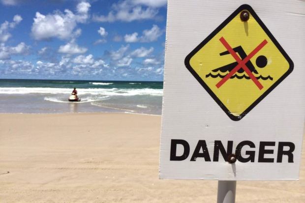 Surf lifeguards have been using jet skis to search for the shark.  photo:  ABC: Bruce Mackenzie