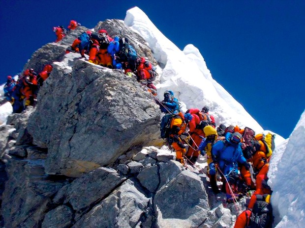 Everest has gotten dangerously crowded in recent years.