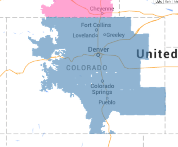 Almost all of Colorado under a Winter Storm Watch shown here in blue.