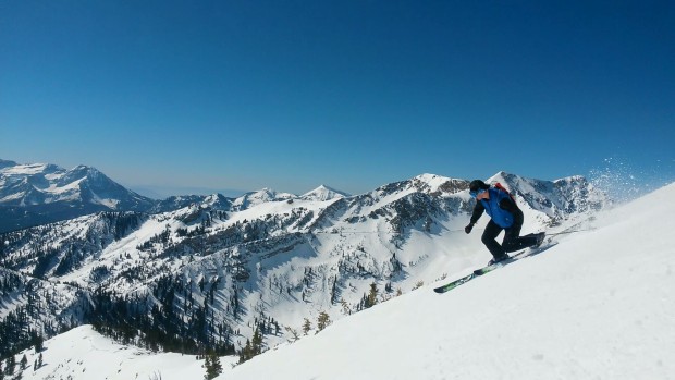 Corn skiing in the Alta side country! [photo: Aaron Rice, Skier: mike Campanelli]