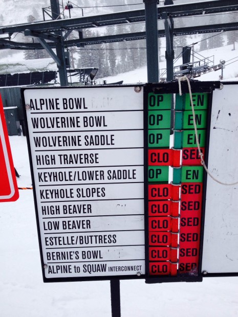 What was open at Alpine today.