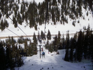Looking down the Chair line from the 6th tower 