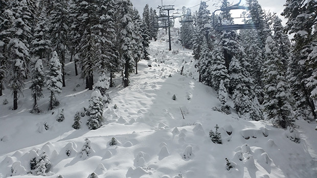 Under Far East chair at Squaw, this was dirt before the storm.