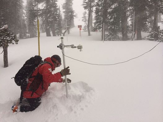 Pro Patrol at Squaw doing some measuring yesterday.  photo:  will paden