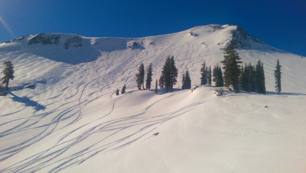 North Bowl was holding great snow all day