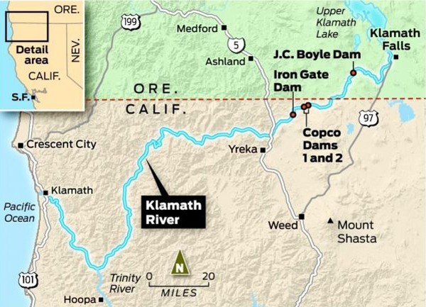 Klamath River map (sustainable northwest.com)