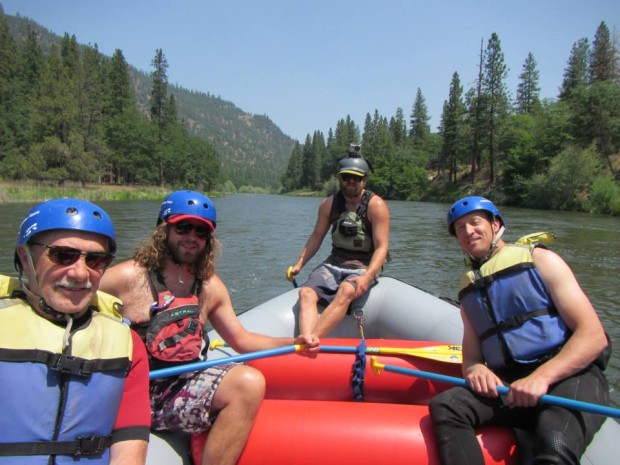 Dick, Jesse, Blake, and Ryan on the river