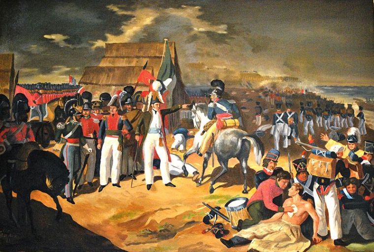 The battle of cinco de mayo, 1862, Puebla, Mexico.