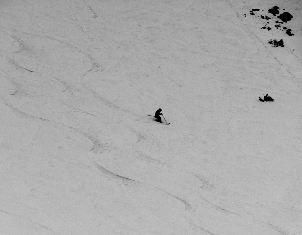One of the very few skiers I witnessed today.