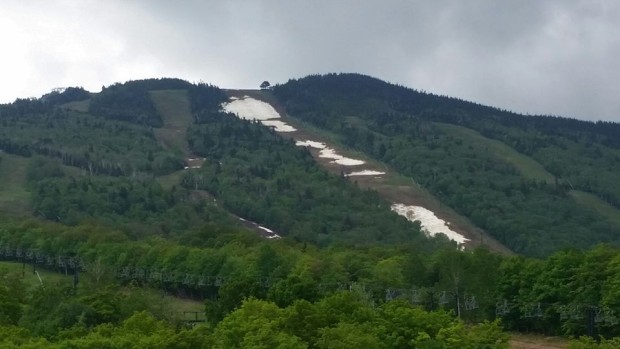 Killington, VT called it quits for the season today due to a lack of snow.  Photo from today.