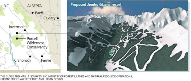How the Jumbo Glacier ski resort was to look.  