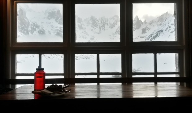 dinner and a view at Refugio Frey [Photo: Aaron Rice]