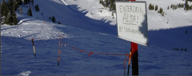 no snowboarding at Alta, UT