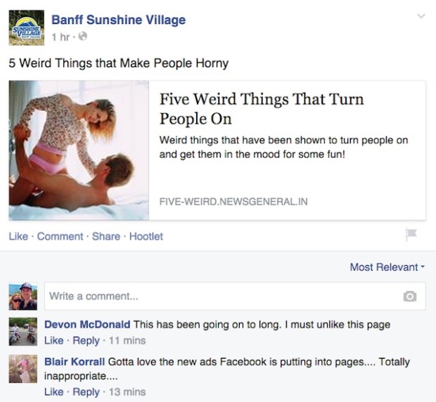 Banff Sunshine VIllages Facebook today...