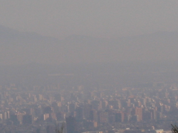 Stock photo of Santiago smog.