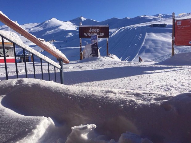 Vale Nevado ski resort in northern Chile with new snow yesterday.