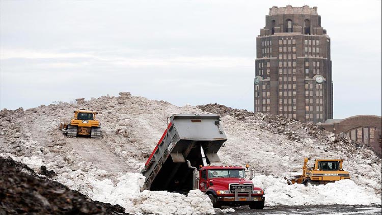 Buffalo, NY Still Has a 10-Foot Tall Pile of Snow from their 7
