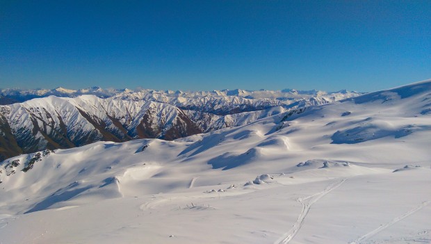 The backside of Cardrona where you can cat ski