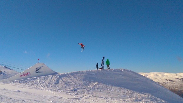 Homeboys (and girls) were sending it in the slopestyle course