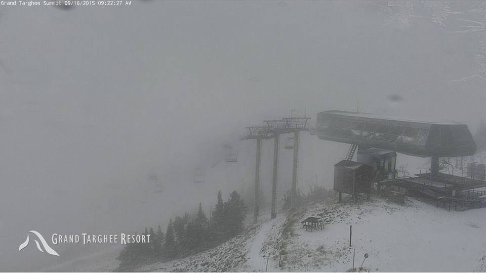 Snowing at Grand Targhee, WY today.