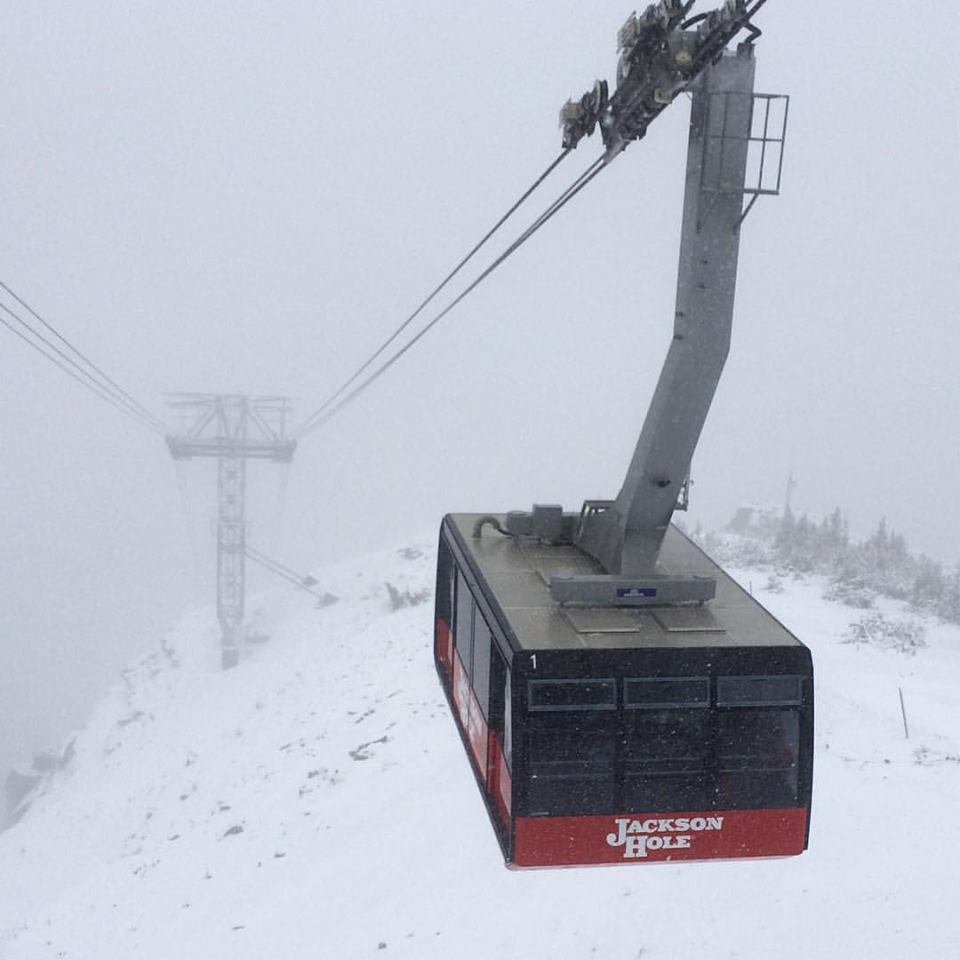 Snowing in Jackson Hole, WY today.