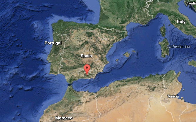 Look how far south the Sierra Nevadas are in Spain.