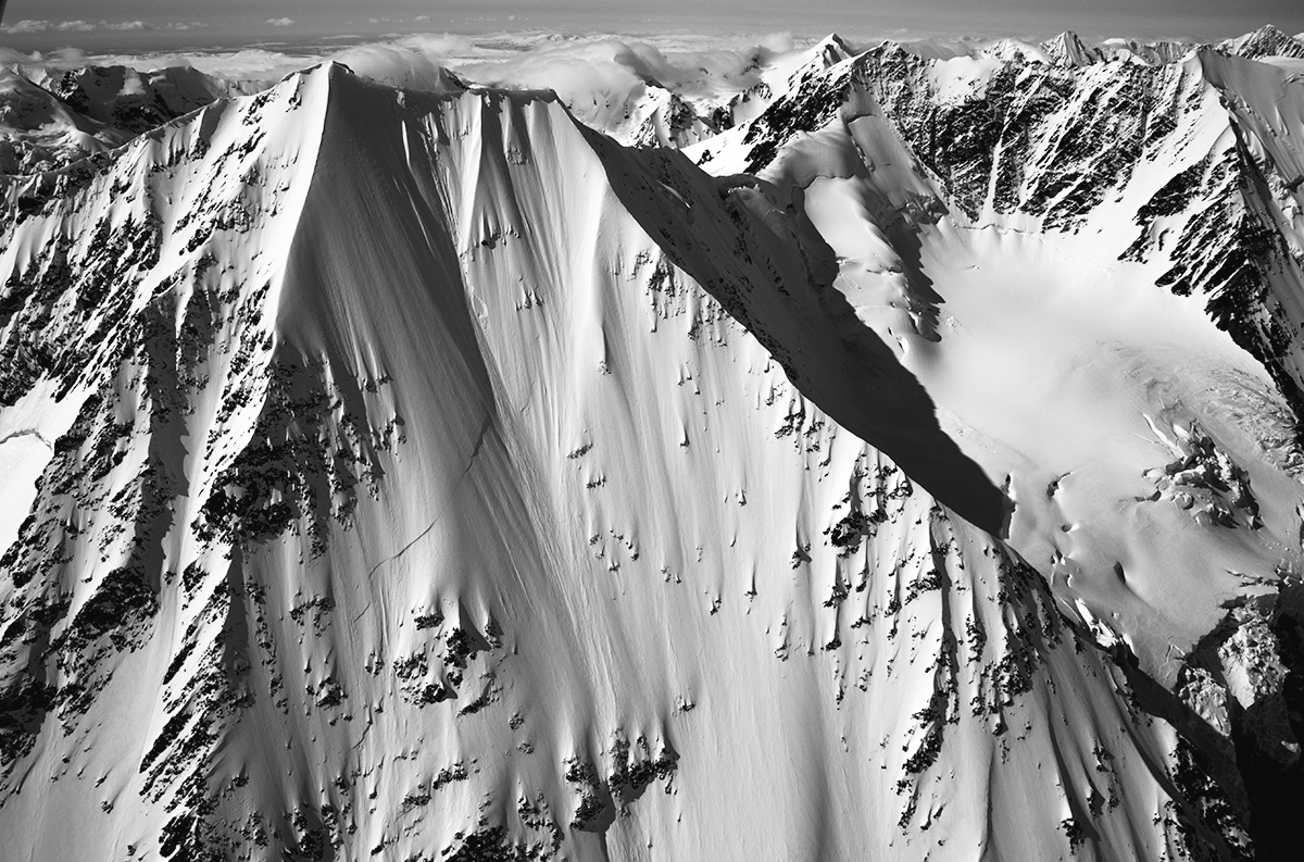 Mt. Timlin in the eastern Alaska Range. This is the peak they rode in Jeremy Jones' "Further". photo: flytokair.com