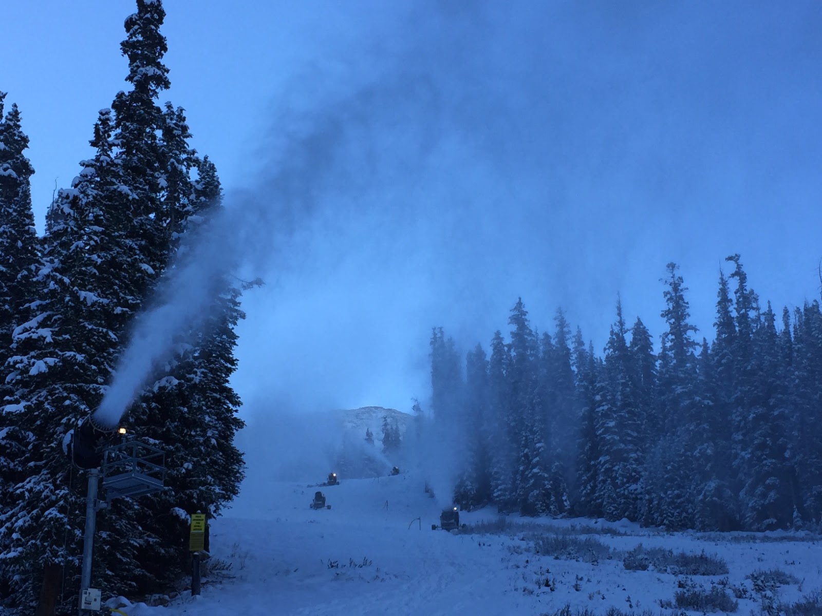 Arapahoe Basin, CO snowmaking this morning. photo: a-basin