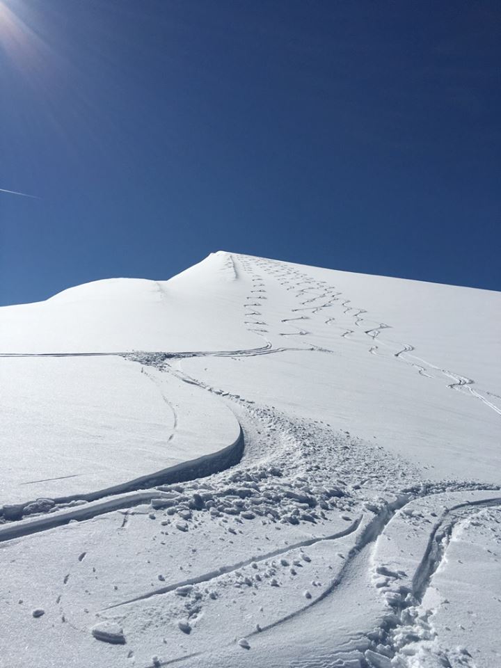 Powder tracks from Sept. 28th, 2015, at Whistler Heli-Skiing.