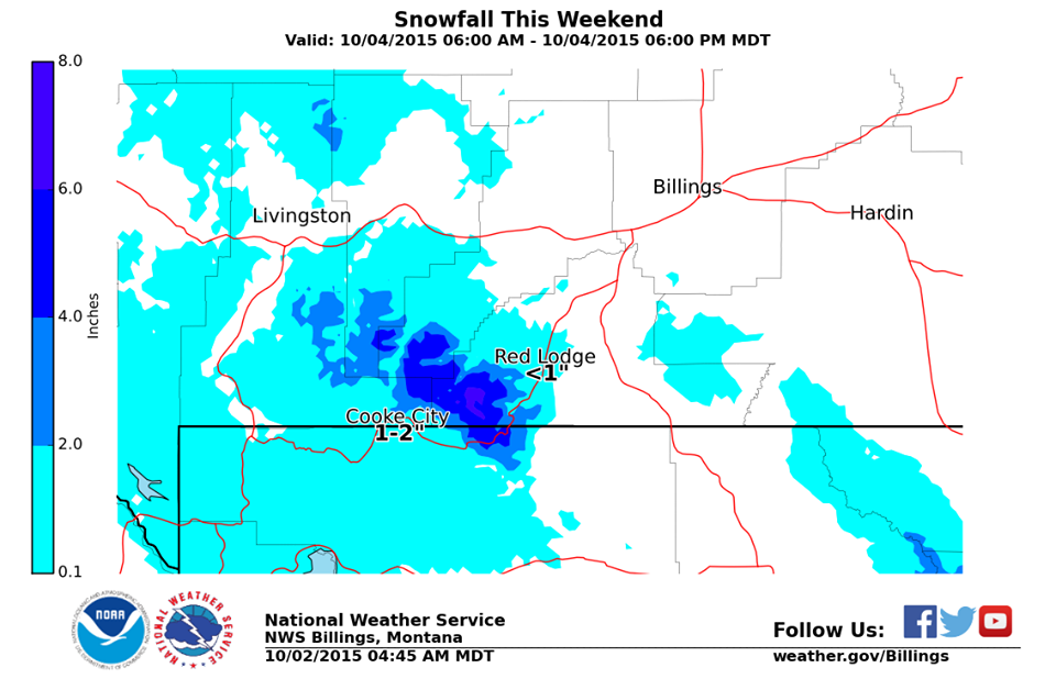 The snow forecast for MT and WY this weekend is looking good!