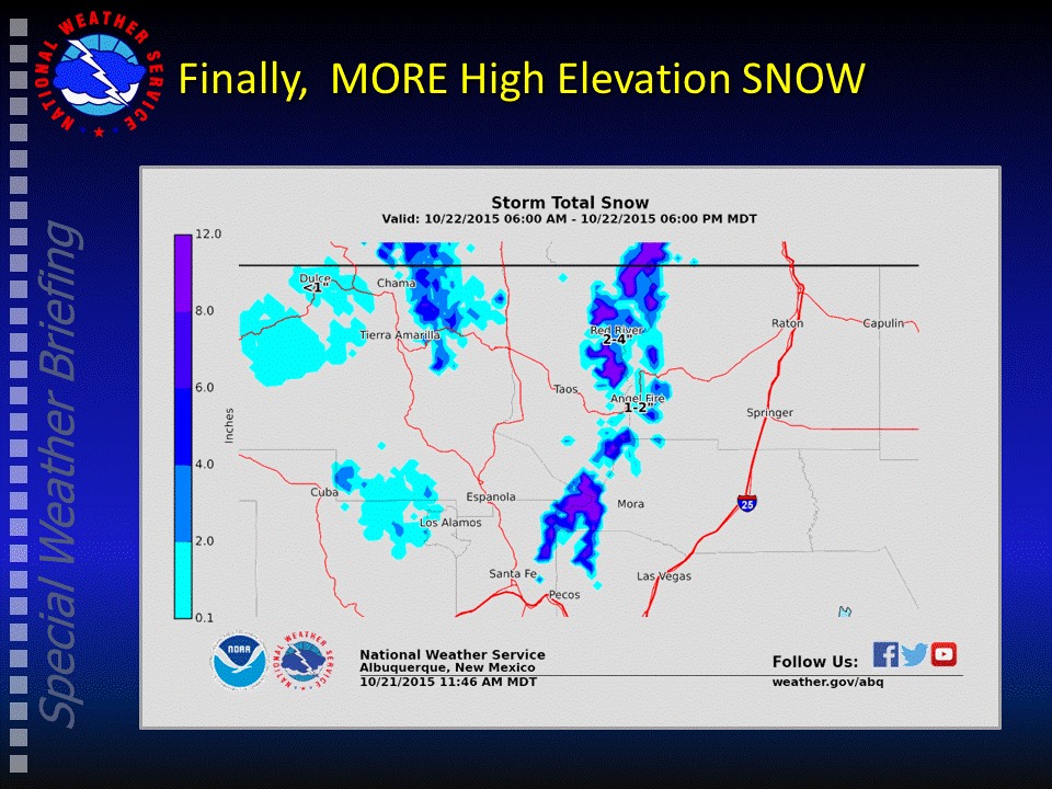 Forecasted snowfall totals for New Mexico