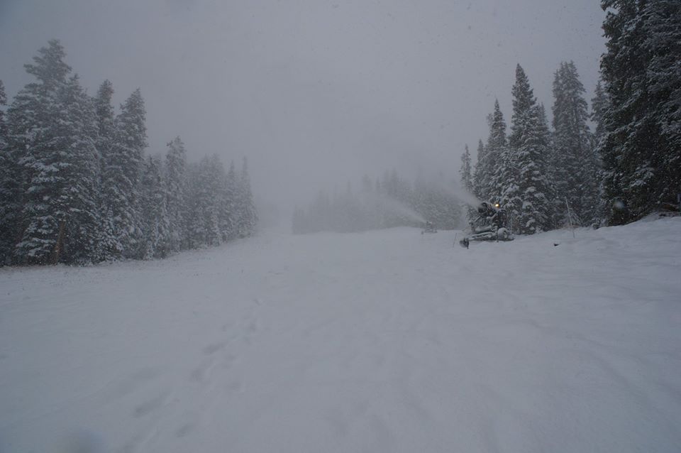 "It's DUMPING and our snowmakers are still making snow! Great day, great progress." - Loveland today