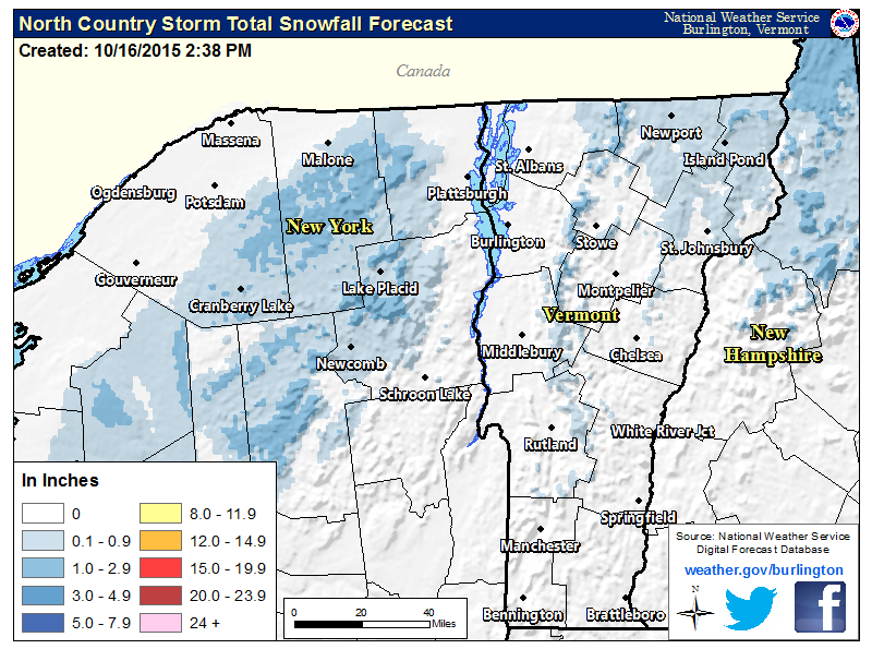 Snowfall forecast for this weekend in New England.