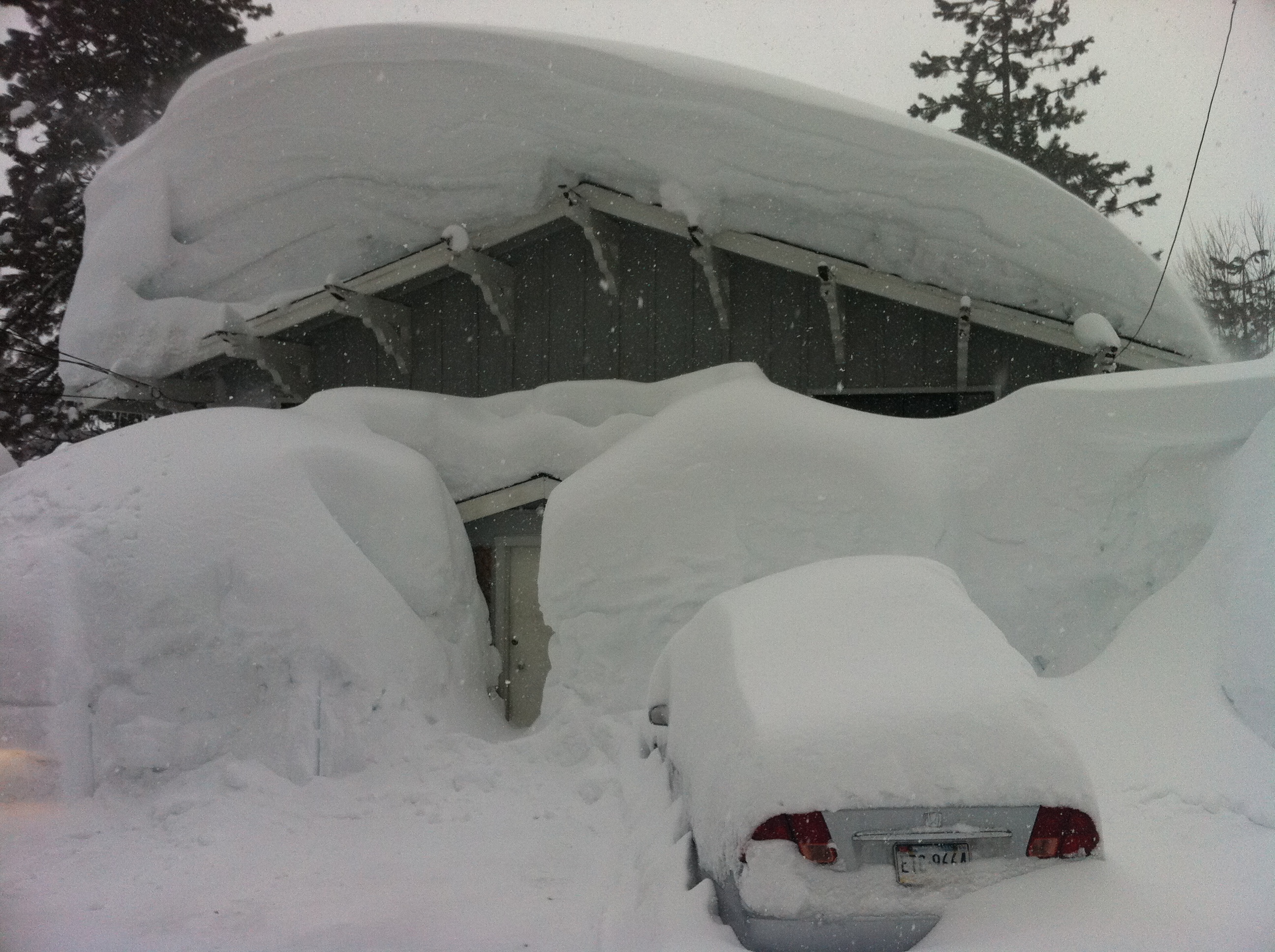 The amazingly deep snows in Lake Tahoe, CA in 2011 (which was a La Nina...) photo: miles clark/snowbrains