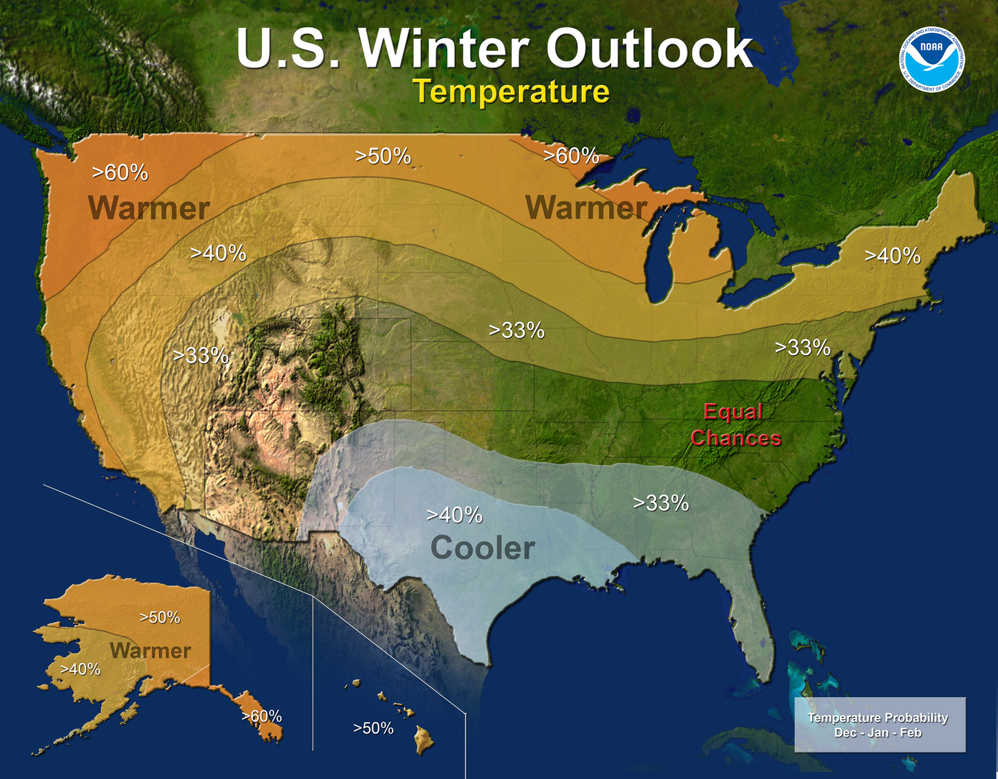 NOAA's official winter precipitation outlook for the usa in 2015/16