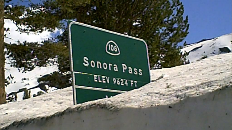 Stock photo of the Sonora Pass sign.