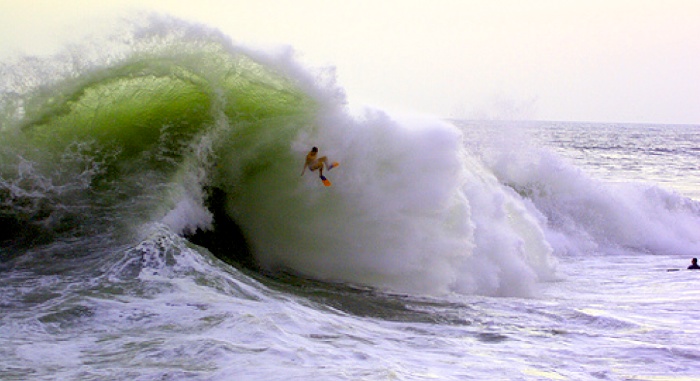 The infamous Wedge of Newport Beach, CA.