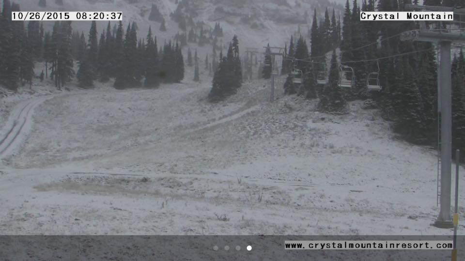 High Campbell lift at Crystal Mountain this morning. Photo: Crystal Mountain