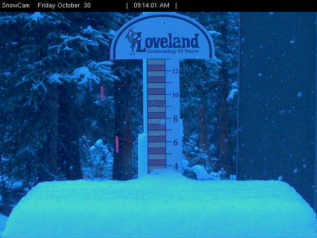 Loveland got 3" of snow overnight.