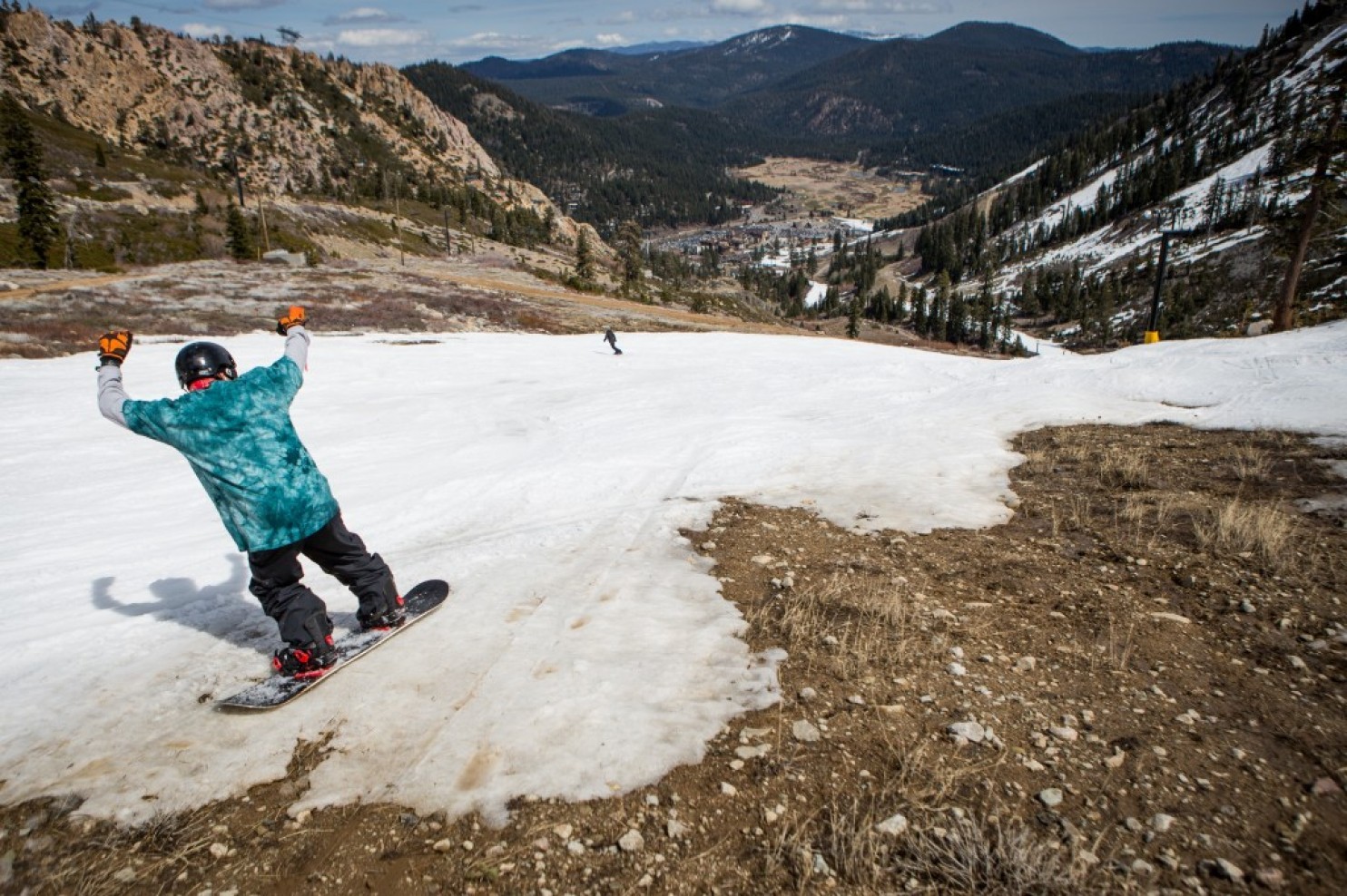 Squaw Valley, CA during last year's historically low snow year in California. photo: washingtontimes.com