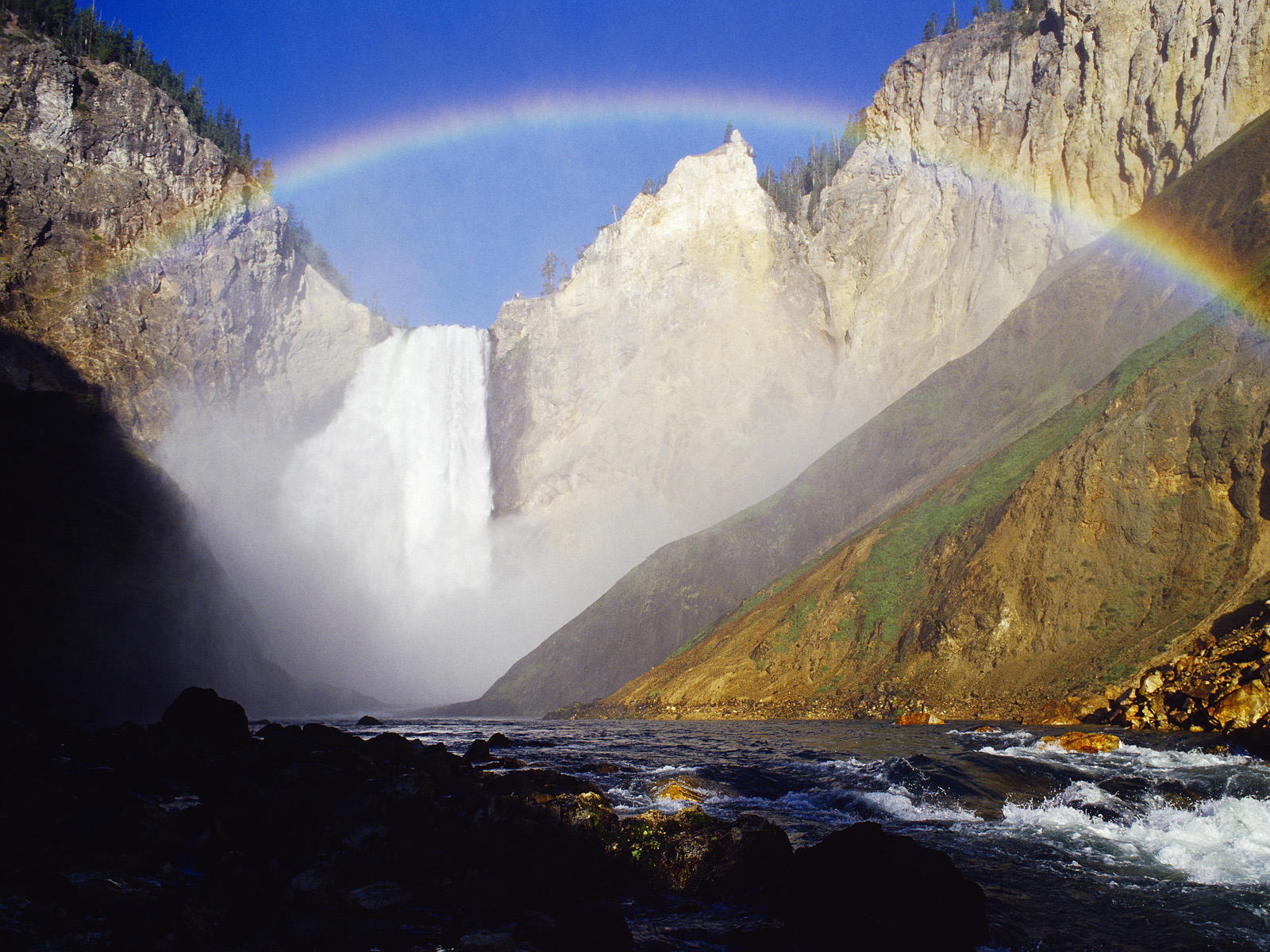 Rainbow on the Lower Falls of the Yellowstone River